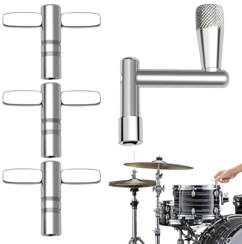 Drum Key Tool,4 PCS Drum Keys,Adjustable Drum Wrench Tool,Drum Tuning Wrench,Stainless Drum Tuner Key,Universal Drum Tuning Key for Acoustic Electronic Drums Snare Drum and Bass Drum
