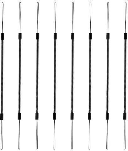 Aeaocvo 8Pcs Elastic Lanyard, Retractable Anti-Lose Pen Leash, Coil Spring Tablet Pens Straps, High-Elasticity Plastic Tether Lanyard for Tethering Drawing Pen to Touchscreen