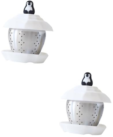 COLLBATH 2 Pcs Einzigartige Pinguin Tee Sieb Tee-ei Filter Blatt Sieb Edelstahl Tasse Steiler