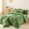 Gezu Winter Warme Bettwäsche 135x200 Grün Salbeigrün Samt Flauschige Flausch Kaninchen Plüsch Kuschelige Teddy Fleece Wende Bettwäsche Set Cashmere Touch Winterbettwäsche und 1 Kissenbezug-Fusselfrei