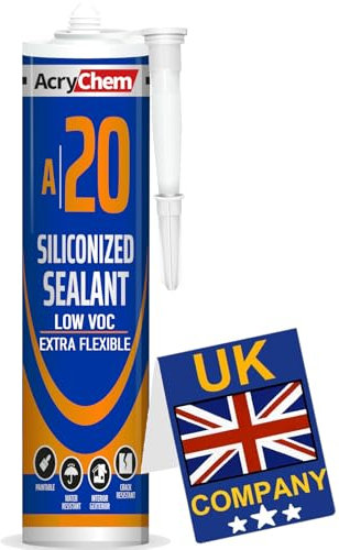 BONDIFY Mastic D’étanchéité Acrylique Blanc Peignable, Joint Acrylique Blanc Exterieur, Intérieur 500g SANS SOLVANT Mastic pour Cadre de Fenêtre, Silicone Acrylic Pour Reboucher Fissure, Interstice