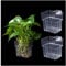 SLSON 3-Pack Transparent Aquarium Tank Plant Holders with Hooks, Hanging Clear Fish Tank Plant Pot Holder, Aquatic Organisms for Aquaculture Plant Decoration