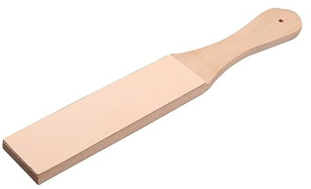 Hemobllo Selbstgemacht Lederschärfbrett Doppelseitig Mit Griff Aus Buche Rasiermesser Schleifstein Schleifriemen Für Küchenmesser Und Holzschnitzerei