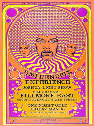 Jimi Hendrix Live Show New York 1968 Poster cm 30 x 40 cm