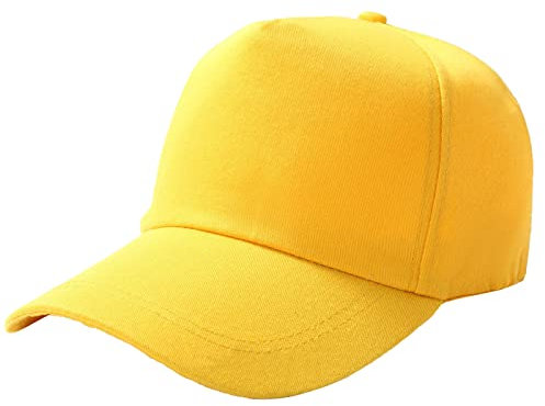 Cappello da baseball casual da uomo e donna estivo alla moda cappello con visiera corta, Giallo, Taglia unica