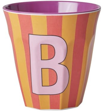 ReWu Rice Melmain Becher Medium Jungen - Buchstabe B - Kinderbecher Campingbecher Campnggeschirr Trinkbecher Melamingeschirr Bruchsicher BPA-Frei 250ml