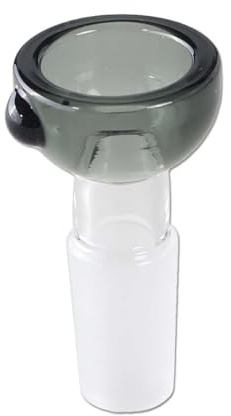 Pfeifen Glaskopf Grau Transparent Schliff NS14 aus Borosilikat