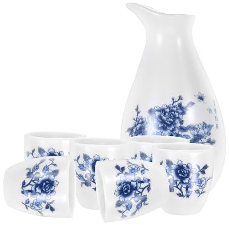 COLLBATH Japanisches Sake Set Keramik Traditional Porzellan Sake Flasche Mit Bechern Temperaturbeständig Für Familienfeiern Und Stilvolle Geschenke