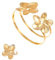 Konxi Armreif Gold Damen mit Goldring Breit Blumen/Feuerwerk Armreif Goldener Offenes Manschettenarmband Chunky Verstellbare Armbänder für Damen Frauen (Gold-2)