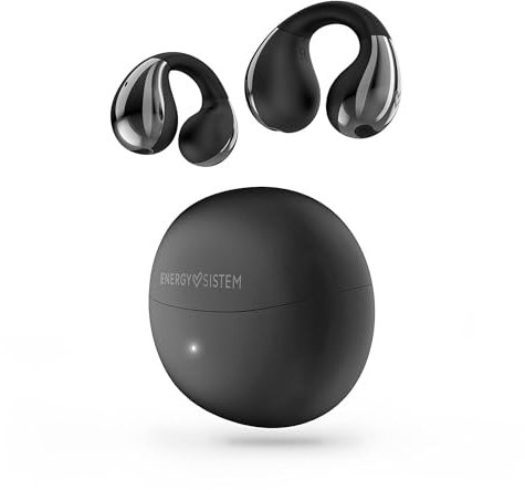 Energy Sistem Coolpods - Cuffie Bluetooth senza fili Open Sound (25H batteria, cancellazione del rumore in chiamata, IPX4 impermeabili, confortevoli e flessibili) Nero