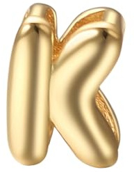 Aleasha Anhänger Buchstabe K Gold Namen DIY Kettenzubehör Zubehör für 1mm Kette（Nur Anhänger）