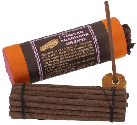 Tibetische Räucherstäbchen, 35 g, Weihrauch, Tibetan Agarwood | Wohltuender Duft für spirituelle Atmosphäre, Holzhalter inklusive, ideal für reinigende Rituale.