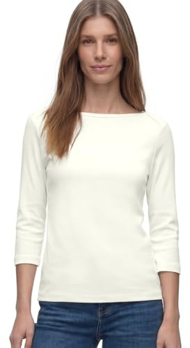 Street One Basic Shirt in Rippstruktur Off White 42