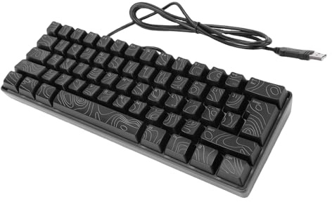 HUSHUI 61 Key Mechanical Gaming Keyboard, RGB Backlit Ultra Thin Wired Keyboard with 8 Lighting Modes, for PC Laptop Work Study Gaming (Black)