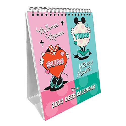 Pyramid International Disney Mickey Mouse & Minnie Mouse Kalender 2023 – Monatsübersicht Schreibtischkalender 15 cm x 19 cm – Offizielles Merchandise-Produkt