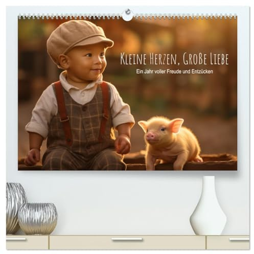 Kleine Herzen, Große Liebe: Ein Jahr voller Freude und Entzücken (hochwertiger Premium Wandkalender 2026 DIN A2 quer), Kunstdruck in Hochglanz: Zart ... Intelligenz eingefangen. (CALVENDO Tiere)