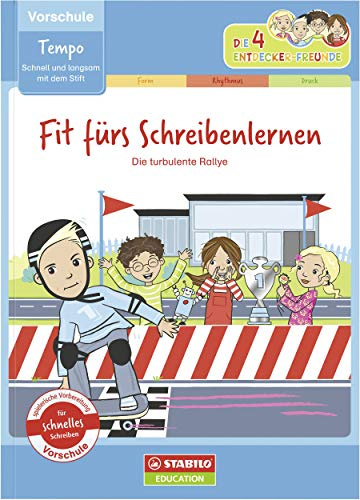 Schreibmotorik Übungsheft für Kinder in der Vorschule - STABILO Fit fürs Schreibenlernen - Tempo (Die 4 Entdecker-Freunde) | Vorschule, Tempo (Die 4 Entdecker-Freunde)
