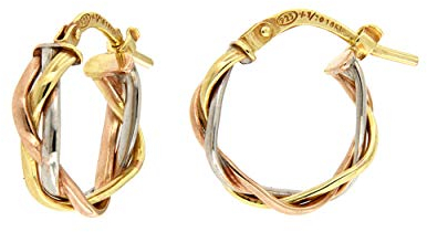 DelPia, Gold dreifarbig Ohrringe Silber 925 18 Karat Gold