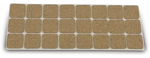 EUROTOOLS Möbelgleiter 344-NBFR, Kork, 28x28 mm, 24 Stück