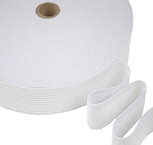 tukan-tex Gummiband 20mm breit Weiß 25 Meter DIY (Weiß, 20 mm)