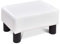 COSTWAY Kleiner Fußhocker, Hocker aus PU, rechteckiger Sitzhocker mit gepolstertem Sitz, Fußbank Fußschemel Fusshocker Polsterhocker, 40 x 30 x 24 cm (Weiß)