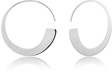 ANIA HAIE Damen Ohrring GEOMETRY CLASS Slim Hoop aus 925 Sterling Silber, Größe: 3,5cm, inkl. Geschenkverpackung