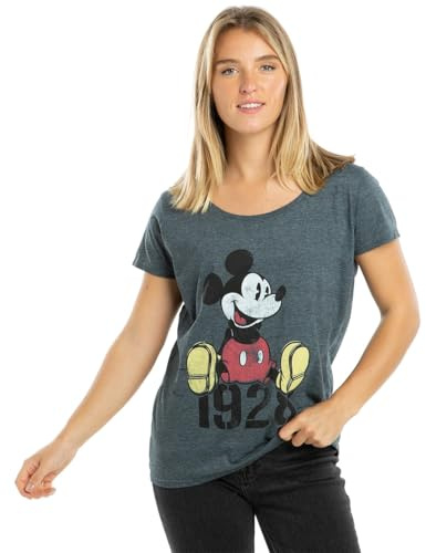 Disney Damen Mickey Mouse Year T-Shirt, Dunkles Erika, 40