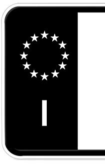 Ritter Mediendesign 2X Stück Nummernschild Kennzeichen Aufkleber Italien EU-Feld in Schwarz überkleben