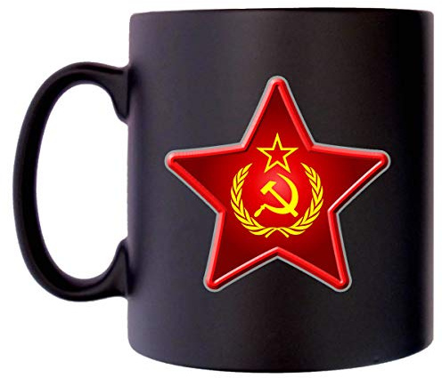 Klassek Hammer Sickle Star USSR Russian Emblem Socialist Political Mug Coffee Tea 10oz Black Satin Gift Present