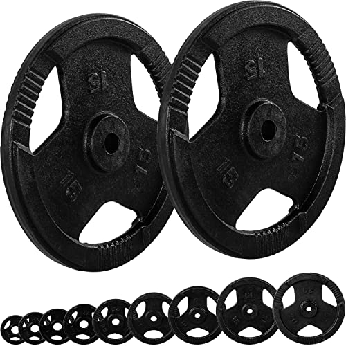 MOVIT® Hantelscheiben Set PRO, Gusseisen Gripper, 30/31 mm Standardnorm, schadstoffgeprüft, 2x 15,0kg