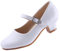 EIGHT KM Mädchen Hochhackige Kleiderschuhe Mary Jane Prinzessin Hochzeit Schuhe EKM7015 Athena Microfiber Leather Weiß Größe EU 28