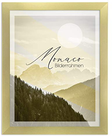 BIRAPA Monaco Cadre photo 20 x 20 cm en or poli avec encadrement sous verre – Couleur et taille au choix
