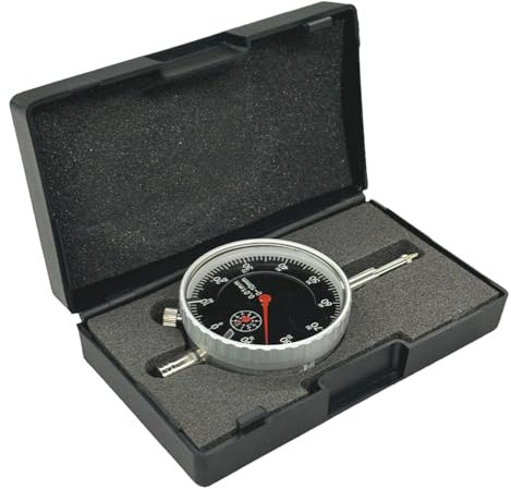 WIKISTORE COMPARATORE AD OROLOGIO, Strumento di misurazione 0-10 mm, Attrezzo da lavoro con lettura 0,01 centesimale, Quadrante 58 mm, Attrezzi lavoro perfetti in processi meccanici e di laboratorio