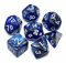 CREEBUY Polyedrisches Würfelset für Dungeon and Dragons, MTG, Rollenspiele, D20, D12, D10, D8, D6, D4, 7 Stück, Blau mit Silber