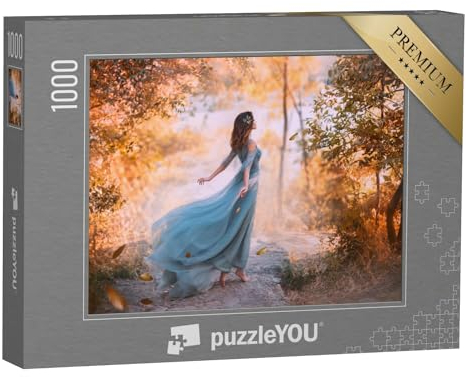 puzzleYOU: Puzzle 1000 Teile „Zarte Elfengöttin im Herbstwald“ – aus der Puzzle-Kollektion Fantasy