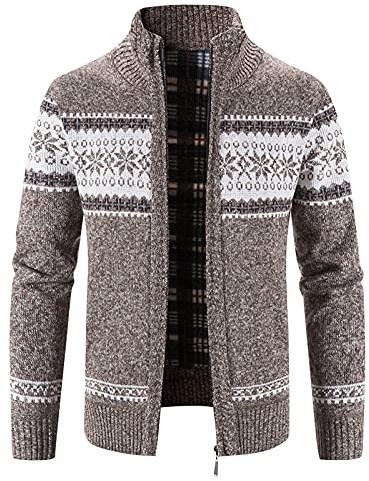 NNGOTD Softshell Herren Jacke Slim Herren Steppjacke Herbst Herren SWEA lacke mit Fell Sweatshirt Herren mit Reissverschluss chiemse Sweatjacke Herren Wolle Pullover Herren ohne Kapuze mit Aufdruck