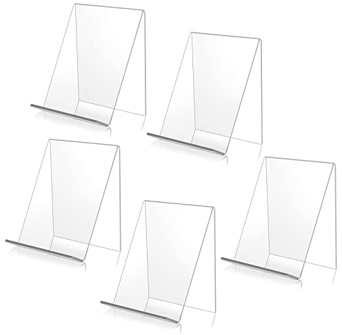 Portalibri in Acrilico,5 pezzi Espositori per Libro in Acrilico,Supporto per Merci per la Visualizzazione di Libri di Notebook Album Di Immagini