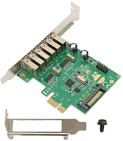 ASHATA PCIE zu USB Erweiterungskarte, USB 2.0 6 Port PCI Express Erweiterungskarte, USB 2.0 PCI Express Karte für für Maus, Drucker, Speicherkartenleser, Scanner