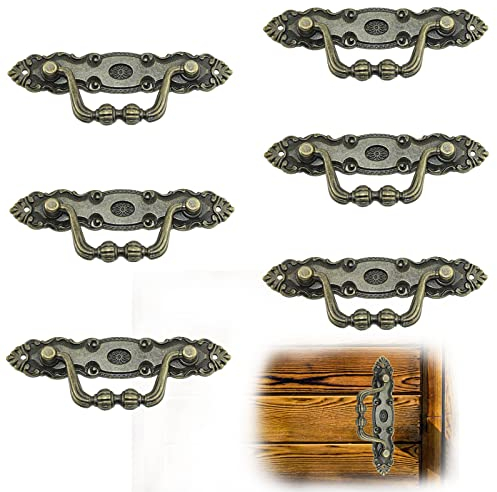 6 Pezzo Anticato Effetto Maniglie, Maniglia Bronzo Decorativa, Maniglia Vintage Classiche, per Armadi D'epoca, Cassetto, Decorazione di Mobili Fai Da Te