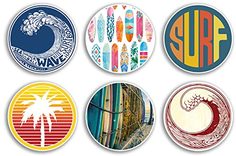 6 x 10 cm Surfen Vinyl Aufkleber – Surfer Surf Board Palme Surfbrett Ride Wellen Meer Ozean Strand Hippie Scrapbooking Geschenk #78990