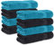 Komfortec 8er Handtücher 50x100 cm Set aus 100% Baumwolle, Frottee, Weich, Schwarz/Türkis