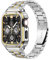 MioHHR Correa de acero inoxidable con funda compatible con Apple Watch Series 8/7(41mm) Series 6/5/4/SE(40mm),Correa resistente con funda protectora de metal para iWatch Band Men