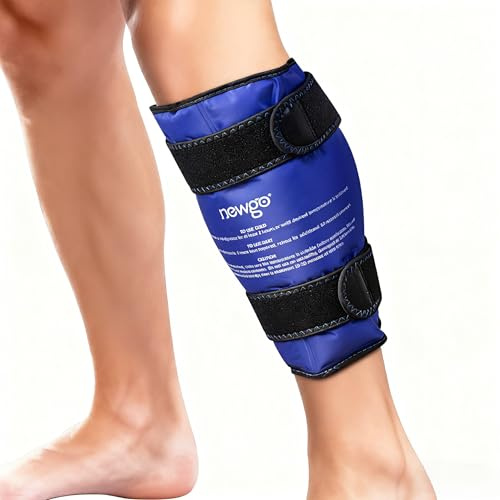 NEWGO XL Leg Ice Pack Wrap - Reusable Cold Compression for Shin Splints | 13.4 x 11 Large Coverage, Calf Ice Pack Wrap for Leg Edema, Swelling, Hot & Cold Compress for Limbs, Calf, Tennis Elbow