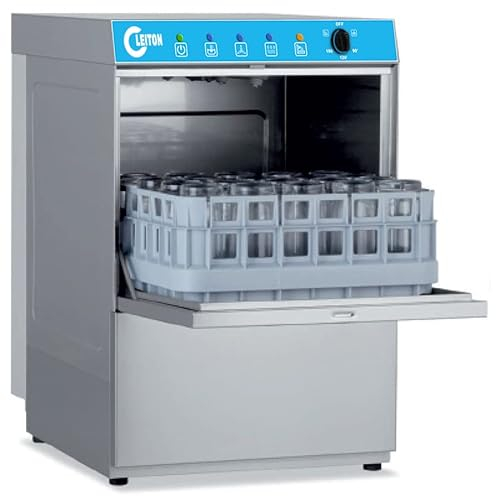 Cleiton® Lavavasos Industrial Hosteleria | 35x35 | 2 Programas de Lavado | 2730W | Lavado en 2 Minutos | 415x530x665 mm