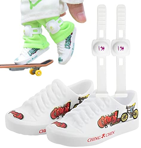 Pratvider Fingerschuhe - Finger Knieschoner Fingerschuhe Puppe Fingerboard Skateboard Schuh Miniatur Tiny Canvas Sneakers