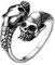 MAGIIE Einstellbarem Ring Herren,Ring Edelstahl,Totenkopf Ring,Punk-Stil SHalloween (Silber)