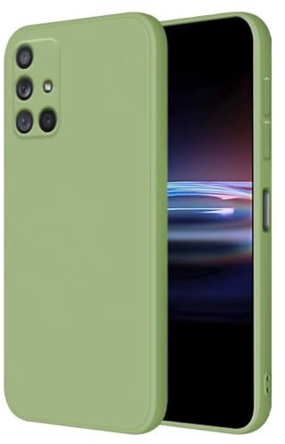 HONLEN Hülle für Samsung Galaxy A71 4G Schutzhülle Case, (6.7 Inches) Liquid TPU Silicone Handyhülle mit Fallschutz Silikon Cover Matcha-Grün