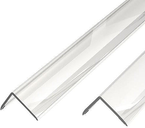 Winkelprofil Kunststoff | PVC, Transparent Wandkantenschutz | 1000 x 30 x 30 mm, 2er-Pack, Selbstklebender