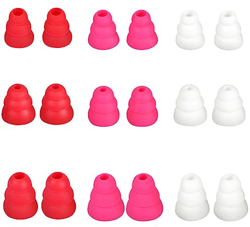 SNHTLS Earbud Tips Replacement Earbud Tips Earbud Replacement Tips Triple Flange Earbud Tips Conical Ear Tips for Earbuds Compatible with 3.8mm-5.5mm Headphone Ear Bud Tips S/M/L 9 Pairs
