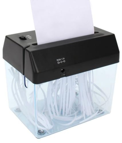 Uadme Aktenvernichter Mini, A6-Papierschneider, USB Streifenschnitt Papierschredder für Büro, Arbeitszimmer, Bibliothek, Schule und Zuhause, Automatische Fütterung